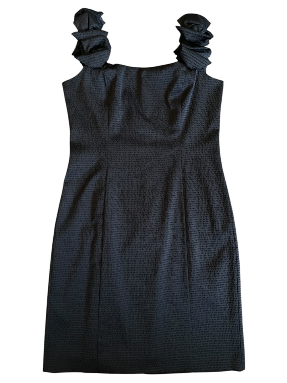 Amy Matto Navy Mini Dress with Ruffle Shoulder Straps